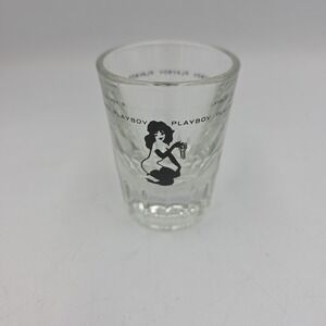 Vintage PLAYBOY CLUB Woman Holding Key  3"  Tall   2oz Heavy Shot Glass